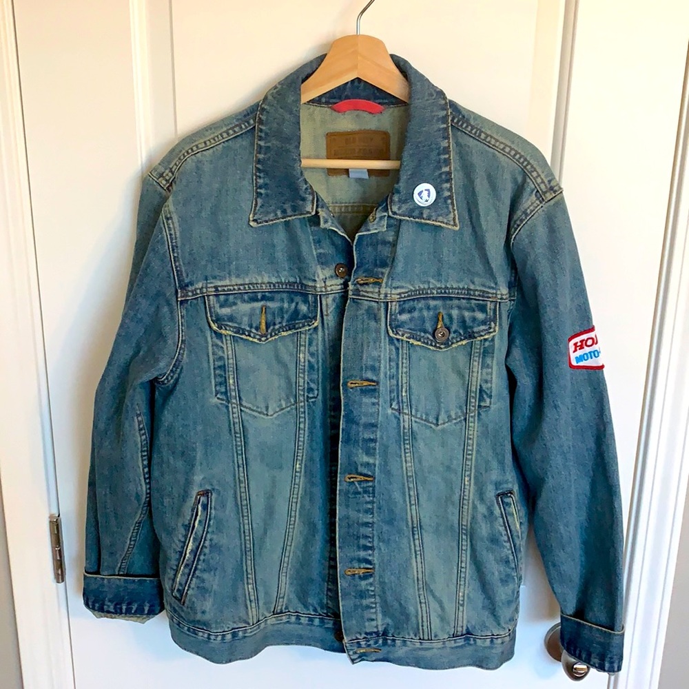 Old navy jean jacket with old stock Honda motorcycle patch